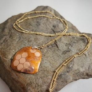 Signed Honeycomb Hive Necklace by MT Copper Queen